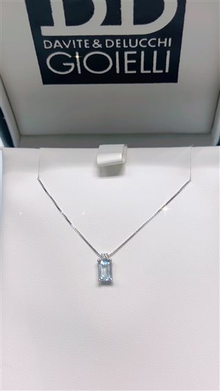 Collana Davite & Delucchi Donna in Oro bianco Acquamarina 0.60 Ct CLNM00296 - CLNM00296